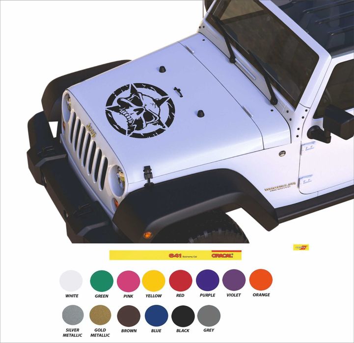 Стикер за преден капак Череп за Джип /Skull stickers off road