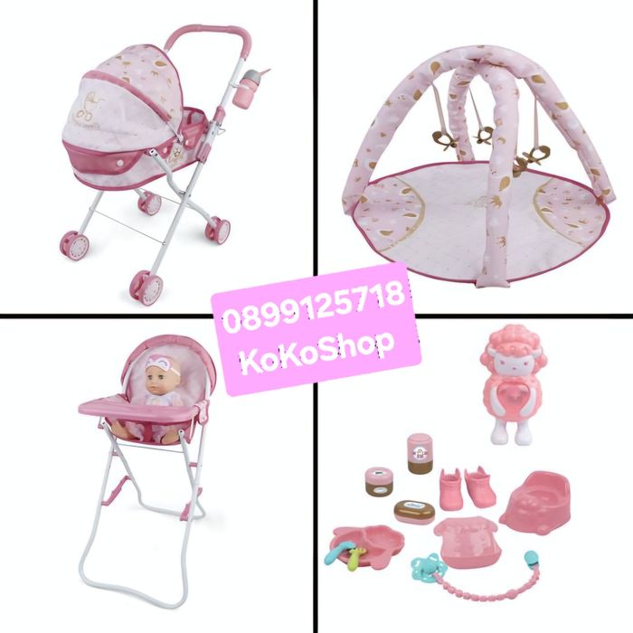 Кукла бебе с количка,стол за хранене,активна гимнастика, и аксесоари