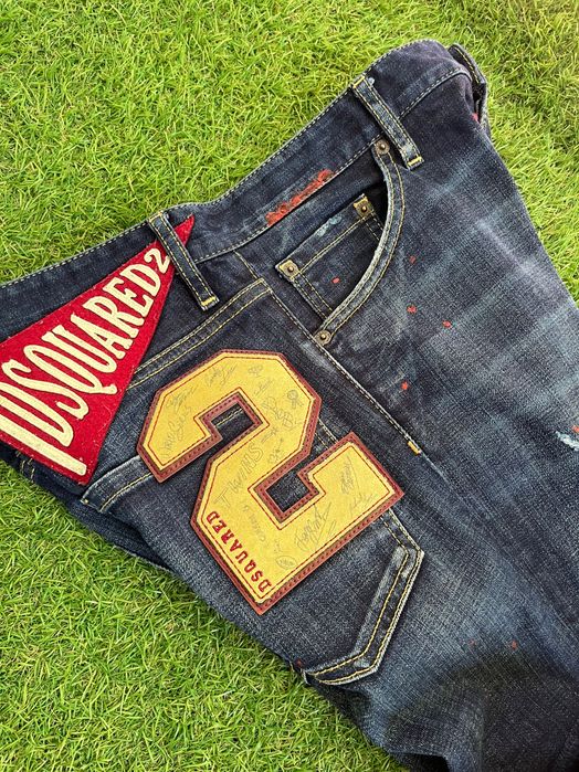 Мъжки дънки : Dsquared2 Dark Night Red Spots Wash Cool Guy Jeans Blue 46