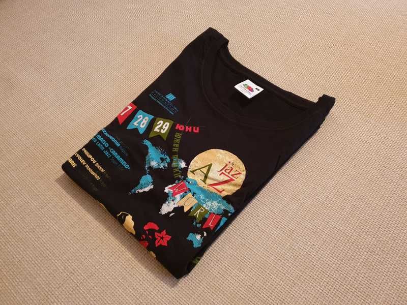 Оригинална черна дамска тениска вталена WORLD А to JazZ Festival