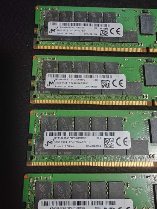 Memorii Server 4 x 32GB DDR4 PC4-2666V-R, Micron MTA36ASF4G72PZ-2G6