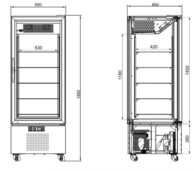 Vitrina Verticala Refrigerare sau Congelare/ Malmo / 65x65x195/ NOU