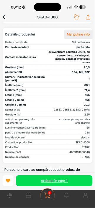 Set complet discuri si placute frana VW