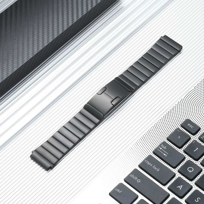 Curea metalica 22mm Huawei GT2 Pro 2e 3 Pro Titanium Negru Argintiu