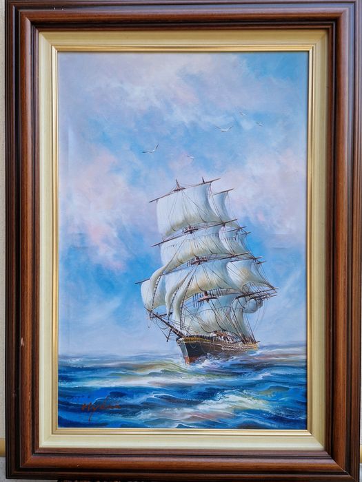 Прекрасна голяма картина масло върху платно