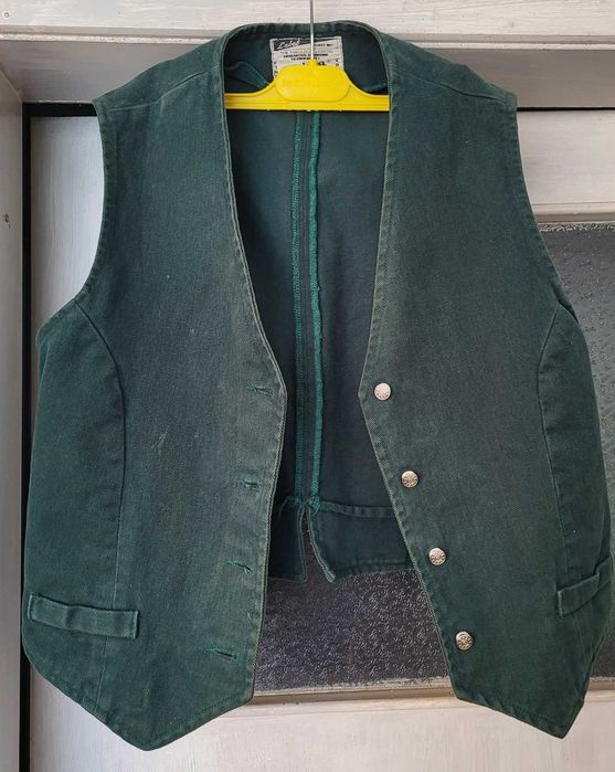 Луксозно дамско елече  винен и дънков елек зелен