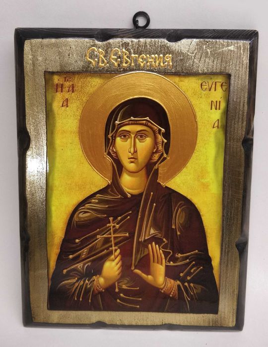 Ръчно изработена репродукция на икона върху ест дърво СВ. Евгения