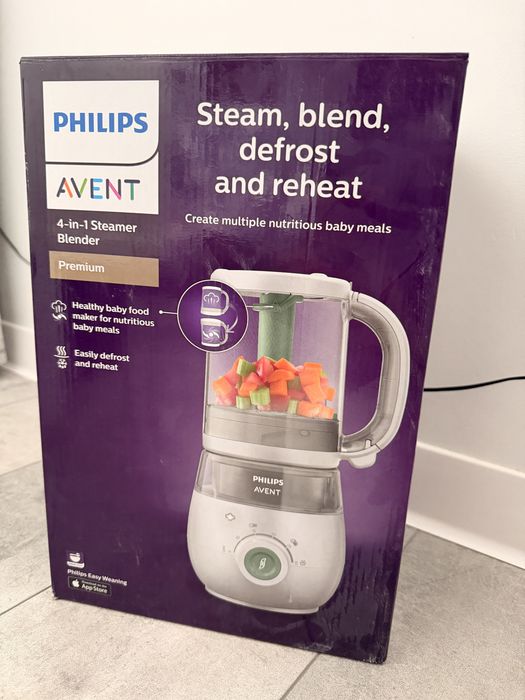 Philips Avent Premium 4 în 1 – aparat de gătit la abur și blender pentru bebeluși