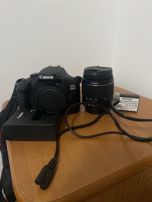 Aparat foto Canon EOS 4000D DSLR – Obiectiv + 2 Baterii