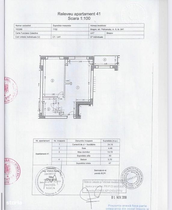 Apartament tip studio 47 mp. parcare,boxa, Avabtgarden 3 Brasov