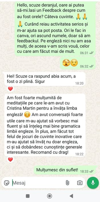 Meditații online - germană/engleză, unu la unu