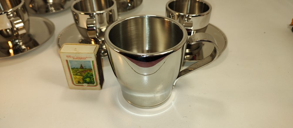 Сервиз на кафе от полирана стомана 18/10