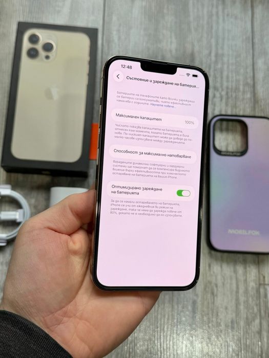 Iphone 13 Pro Max 512 GB Gold - 100 % Battery Чисто Нова Батерия