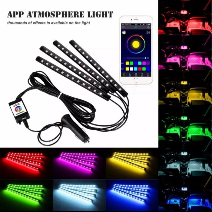 LED ленти , цветомузика за автомобил . Интериорно осветление AT12