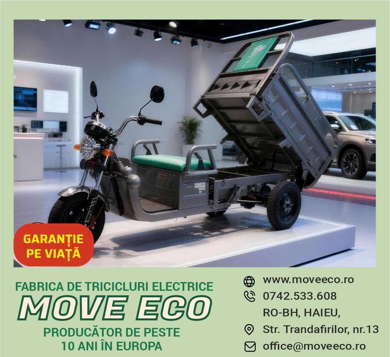 Triciclu Cargo 500 EEC MoveEco - Omologat - Fabricat in ROMANIA