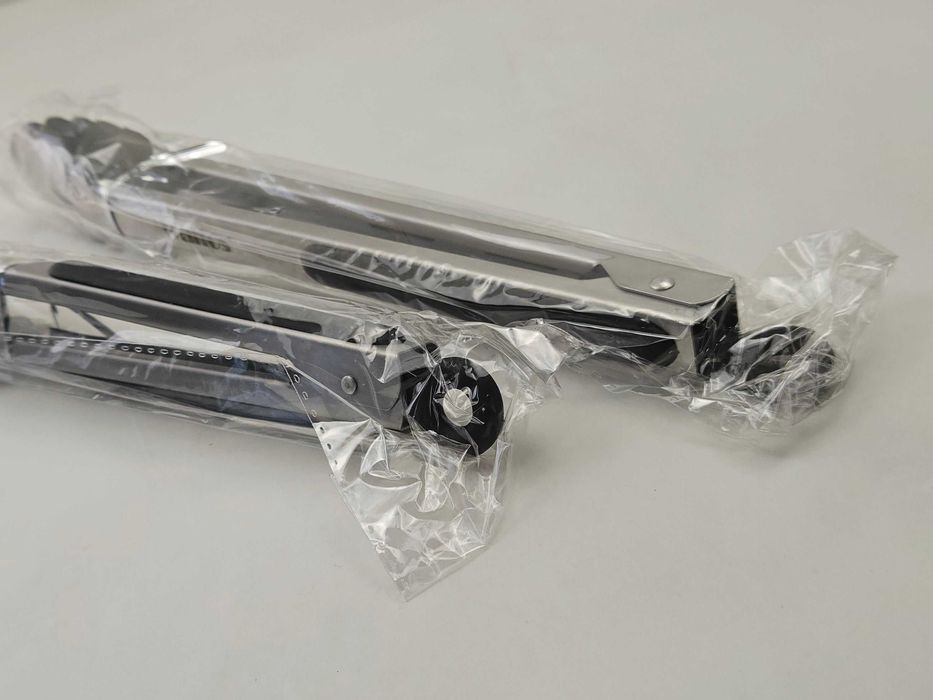Set 2 clesti bucatarie din inox, 23 cm si 30,5 cm, cu blocare, maner silicon antiderapant