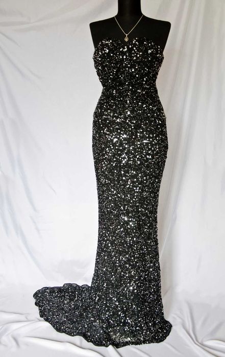 Rochie de nasa de gala evenimente neagra, deosebita, cu paiete