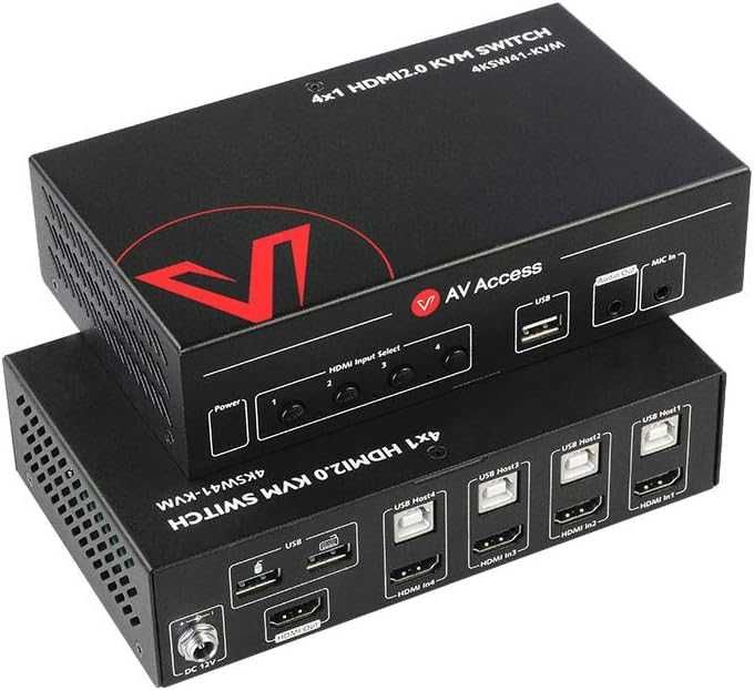 AV Access KVM Switch 4K 60Hz /1080p 240Hz / 2560x1440 144Hz, HDMI 2.0