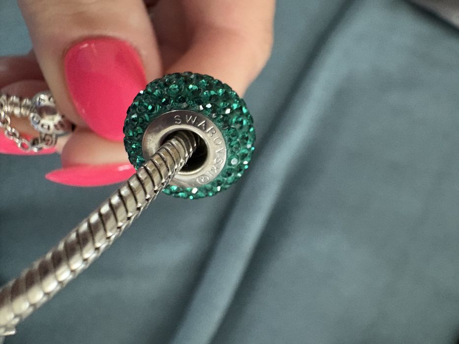 Bratara Pandora cu charmuri si lant de siguranta originale