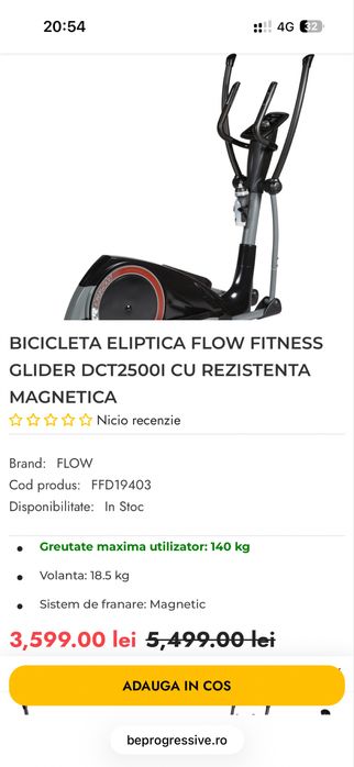 Bicicleta eliptica FLOW FITNESS