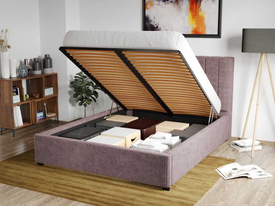 Pat Tapitat Adam Roz Poso 27 cu lada depozitare 140/160/180x200