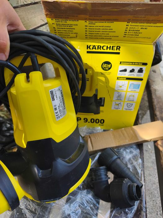 Нова Потопяема дренажна помпа за отводняване на мазета, басейни и др. Karcher SP 9.000 Flat (280W / 9000 l/h)