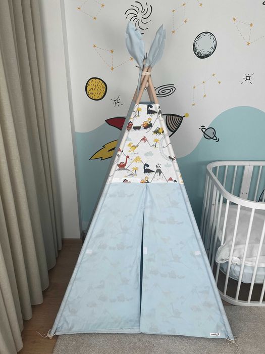 Детска индианска палатка (типи) с динозаври
