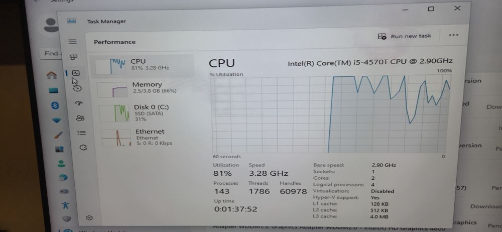 PC mini Lenovo Thinkcentre M93p, i5-4570T 2.90GHz, 4GB, SSD, Win 11