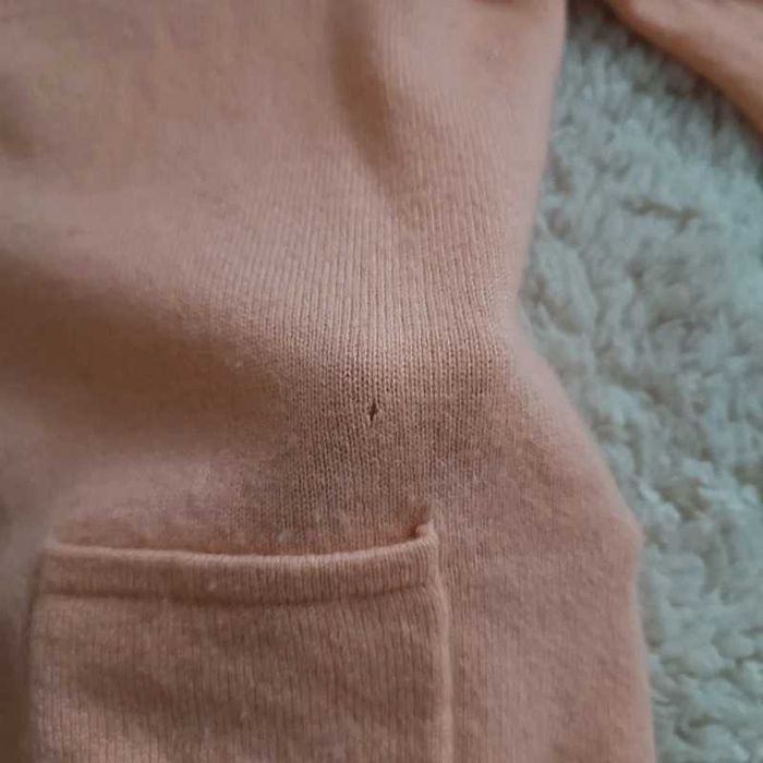 Cardigan 100% cașmir roz piersica marimea 36-38