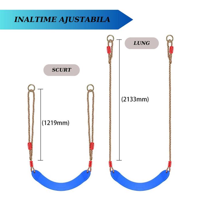 Leagan pentru Copii, Antiderapant, Flexibil, Reglabil Albastru, Rosu