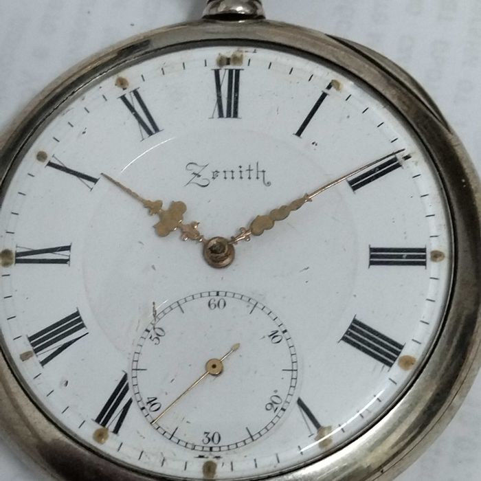 ZENITH джобен часовник, сребро/Silver 0,800, работещ, много рядък