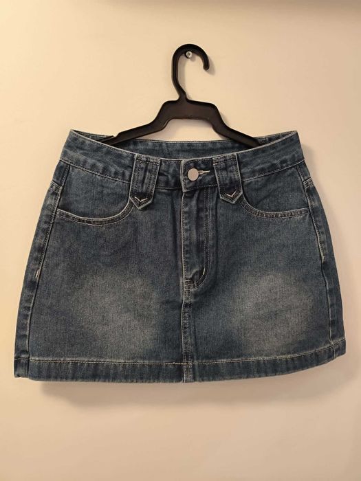 PRET REDUS  -  Fustă din denim damă, XS, nouă fără etichetă, albastru- PRET REDUS