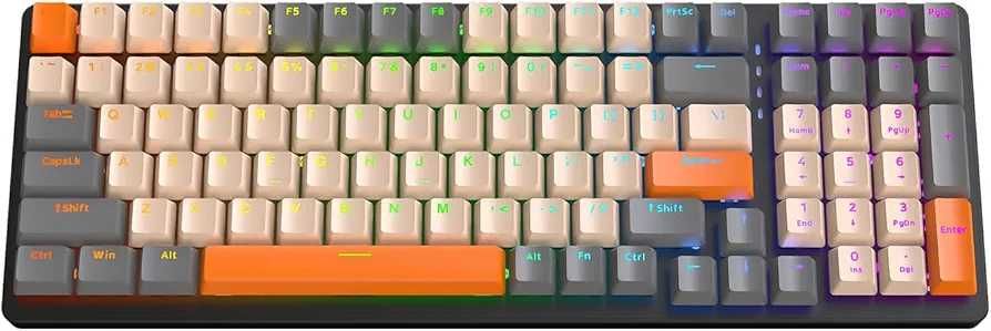 Геймърска Механична Клавиатура ZIYOULANG, RGB, Bluetooth/2.4G/Wireless