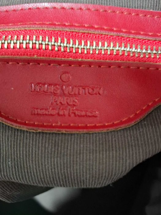 Сумка кожанная винтажная красная производство Франция