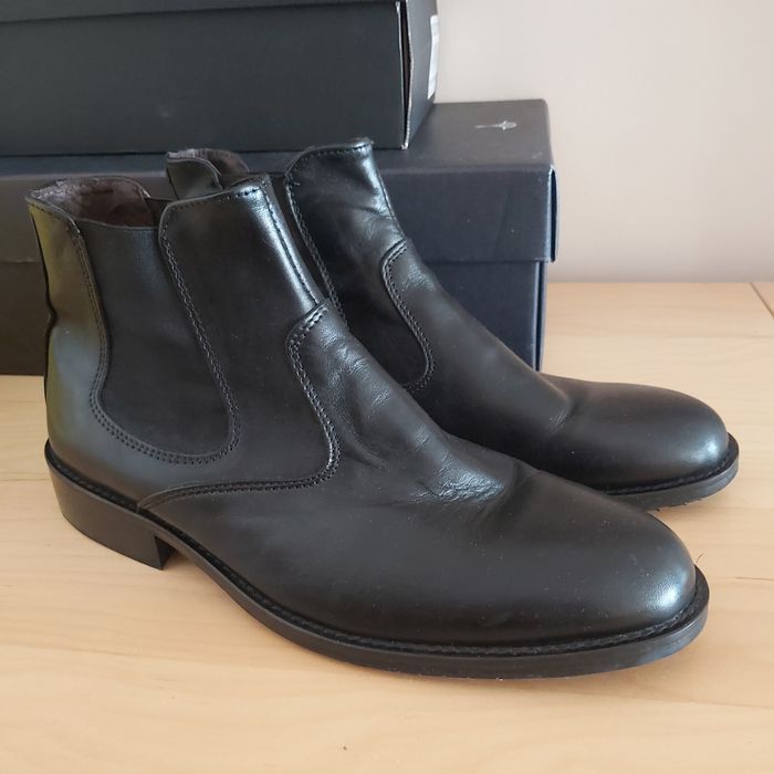 Pantofi clasici inalti, botine chelsea, din piele naturală, marimea 41