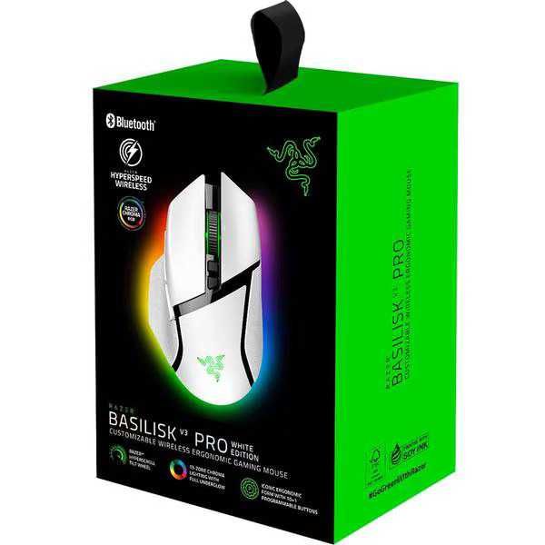 Mouse Wireless Razer Basilisk V3 Pro Negru, Alb RGB RZ01-04620100-R3G1