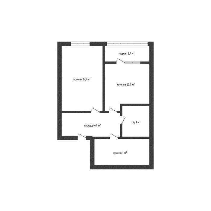 2-комнатная квартира · 49 м²