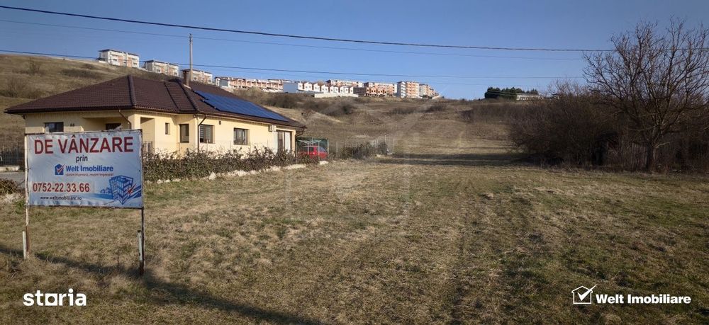 Teren constructii Apahida, acces drum, panorama superba