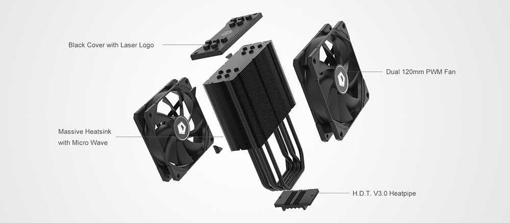 Cooler Procesor CPU ID-COOLING SE-225-XT BLACK V2 2x120mm