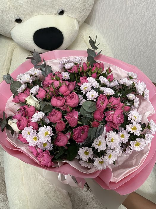 цветы, кустовые розы