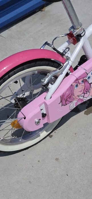 Bicicletă copii B’Twin Docto Girl 500, roz, cu roți ajutătoare