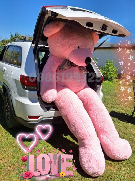 Голямо Плюшено Мече, 160см 180см 200см 300см Розово
