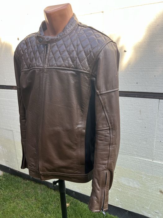 Geaca moto de vara din piele naturala combinat cu textil marimea L-XL