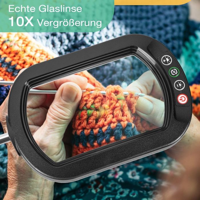 Lampa cu lupă 10x cu prindere pe birou, 5 moduri iluminare