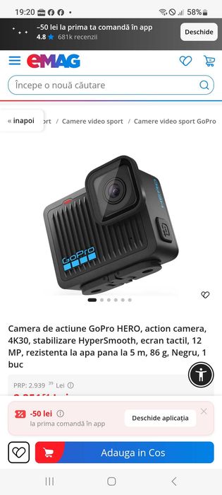 Camera Go pro hero 4k