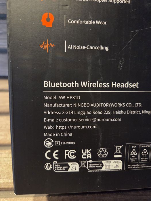 Casti Wireless Nuroum HP31D Bluetooth Wireless Headset – Sigilat Noise Cancelling USB/Bluetooth