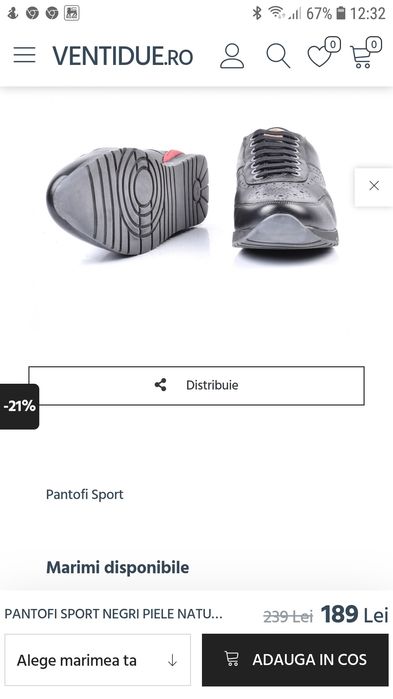 Pantofi sport piele naturală ( 41,5-42)