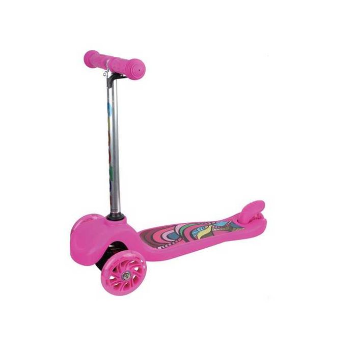 Тротинетка Mercado Trade, За деца, До 50кг., LED колела, Син, Розов