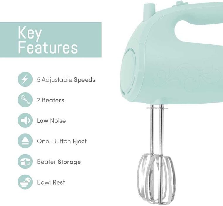 Elite Gourmet EHM003M Ultra Power Електрически миксер, 5 скорости