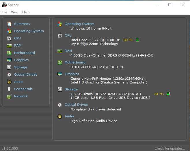 Компютър Fujitsu Esprimo C910-L, Intel i3-3220, 4GB RAM, HDD 250GB SFF